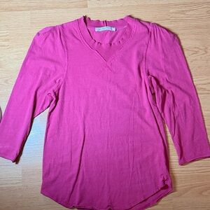 We The Free Fuchsia 3/4 Sleeve Top